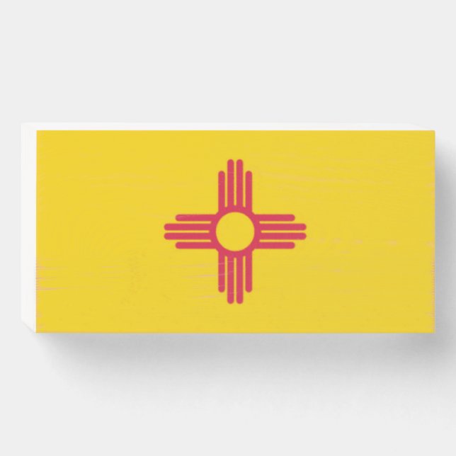 New Mexico State Flag Wooden Box Sign (Front Horizontal)