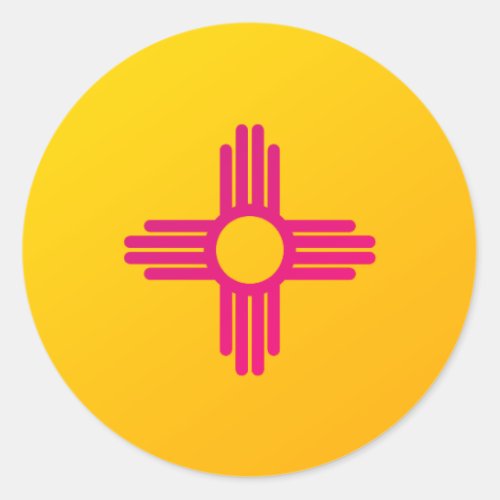 New Mexico State Flag Zia Sun Classic Round Sticker