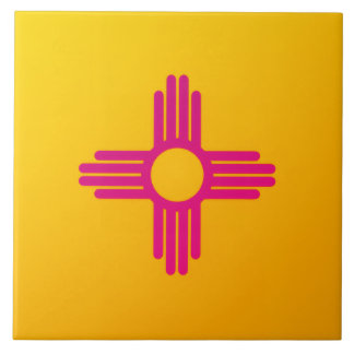 New Mexico State Flag Zia Sun Design Ceramic Tile