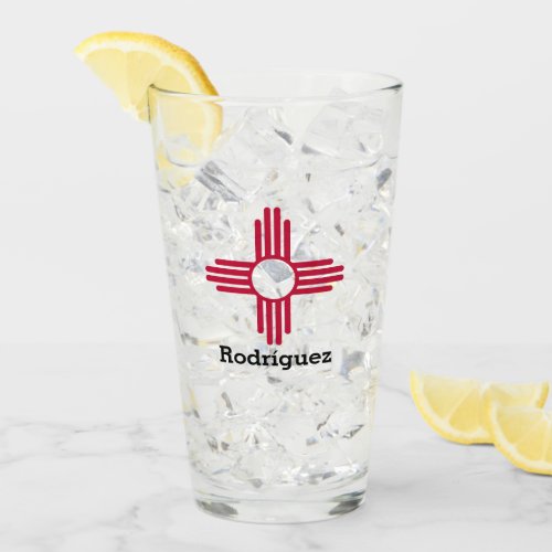 New Mexico State Flag_ Zia Sun Personalized Glass