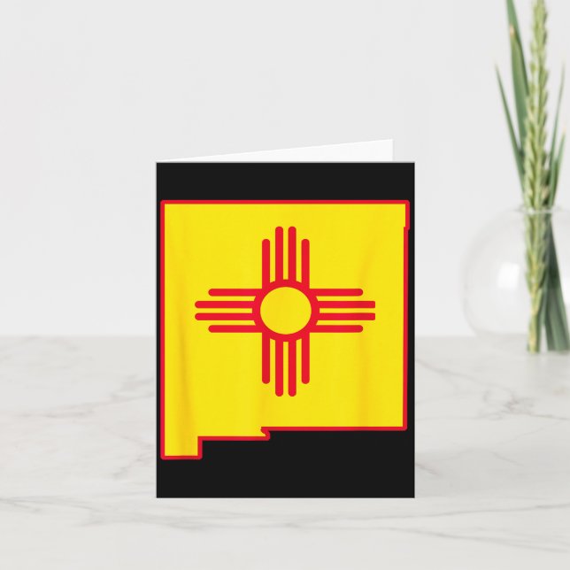 New Mexico State Flag Zia Symbol Flag New Mexico  Card (Front)