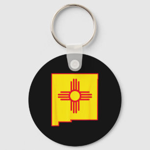 New Mexico State Flag Zia Symbol Flag New Mexico  Keychain