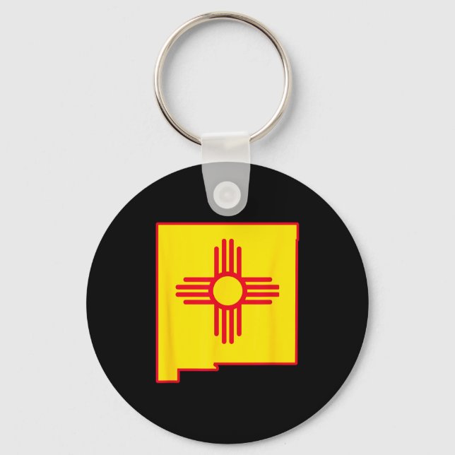 New Mexico State Flag Zia Symbol Flag New Mexico  Keychain (Front)