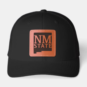 New Mexico State Leather Patch Hat