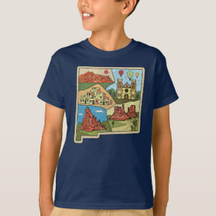 New Mexico State Map Vintage Albuquerque Las Vegas T-Shirt