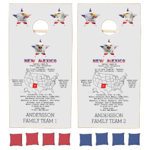 New Mexico State Patriotic Customizable Cornhole Set
