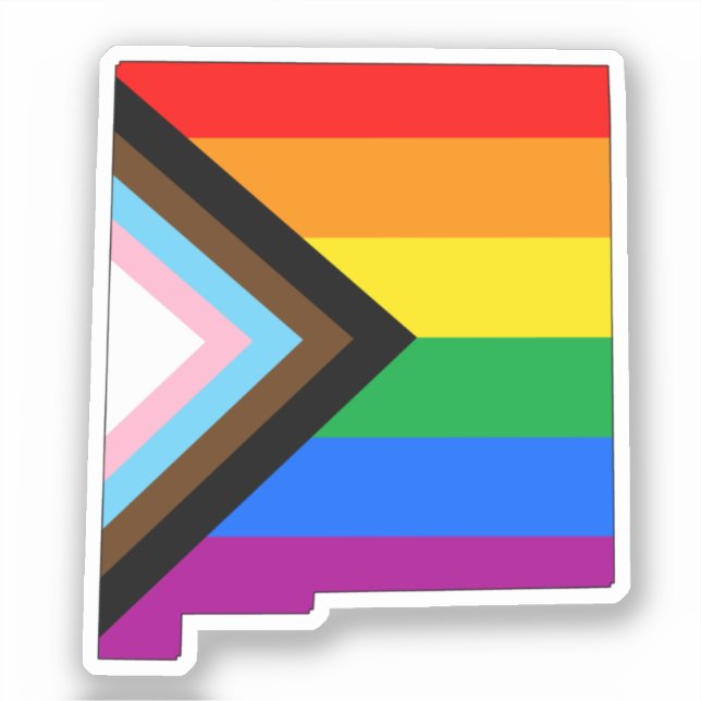 New Mexico State Pride LGBTQ Progress Pride Sticker (Front)