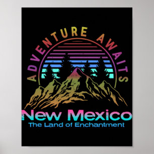 New Mexico State Retro Vintage Outdoors &amp; Nm M Poster