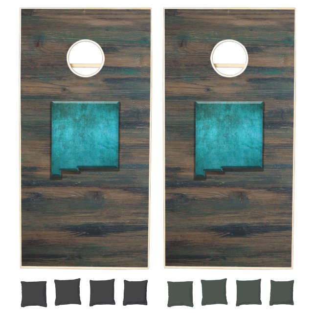 New Mexico State Shape Teal Cornhole Set (Set)