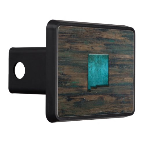 New Mexico State Shape Teal Hitch Cover