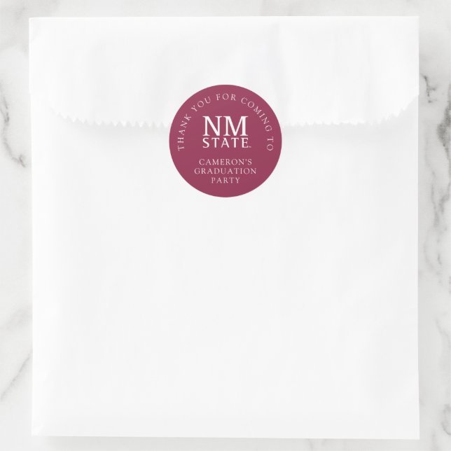 New Mexico State University Graduation Classic Round Sticker (Bag)