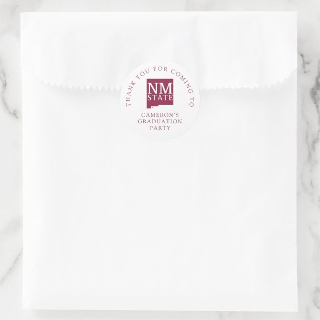New Mexico State University Graduation Classic Round Sticker (Bag)