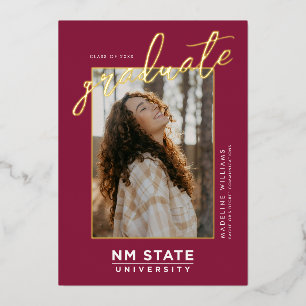 New Mexico State University Graduation Foil Invitation