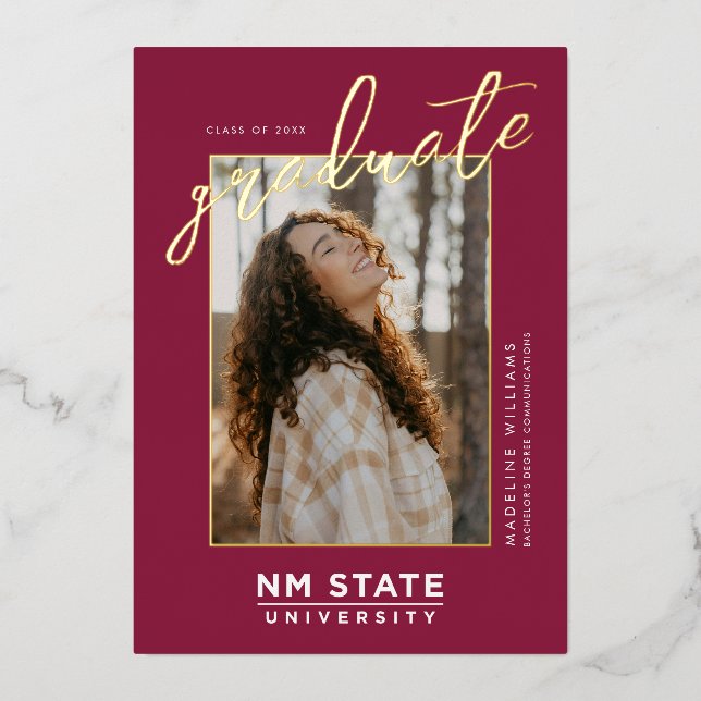 New Mexico State University Graduation Foil Invitation (Front)