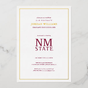New Mexico State University Graduation Foil Invitation