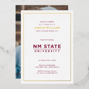New Mexico State University Graduation Foil Invitation