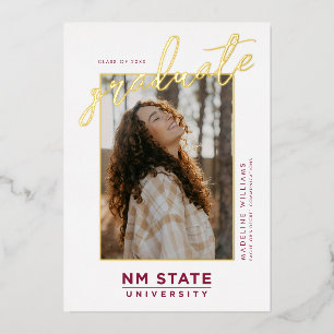 New Mexico State University Graduation Foil Invitation