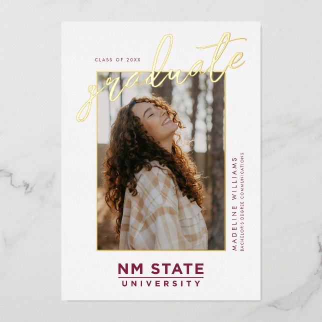 New Mexico State University Graduation Foil Invitation (Front)