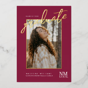 New Mexico State University Graduation Foil Invitation