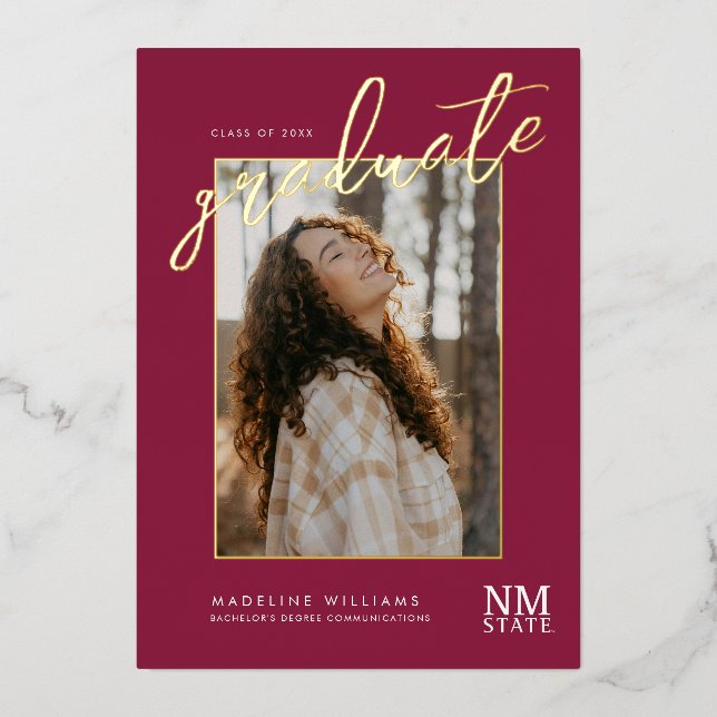 New Mexico State University Graduation Foil Invitation (Front)