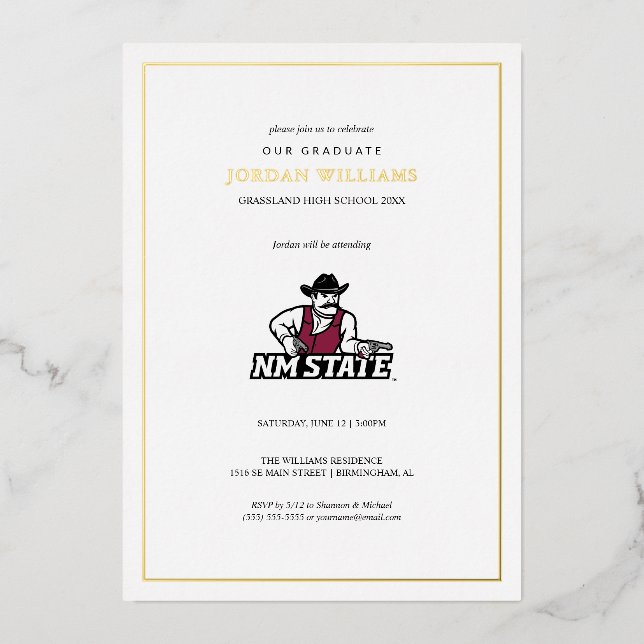 New Mexico State University Graduation Foil Invitation (Front)