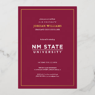 New Mexico State University Graduation Foil Invitation