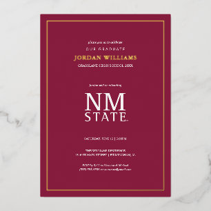 New Mexico State University Graduation Foil Invitation