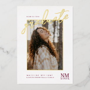 New Mexico State University Graduation Foil Invitation