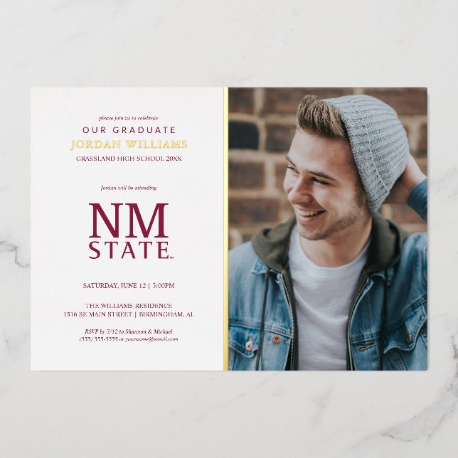 New Mexico State University Graduation Foil Invitation (Front)
