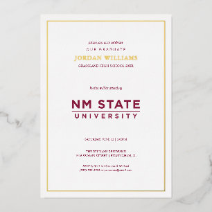 New Mexico State University Graduation Foil Invitation