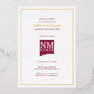 New Mexico State University Graduation Foil Invitation