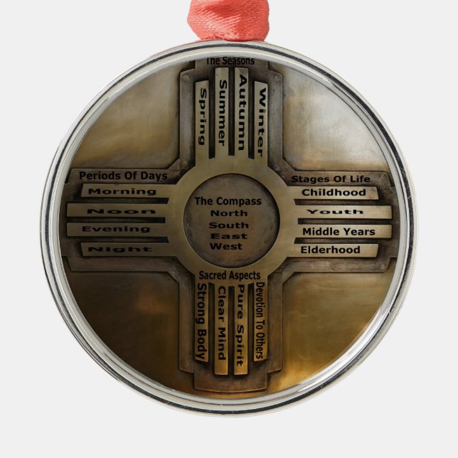 New Mexico State Zia Metal Ornament (Front)