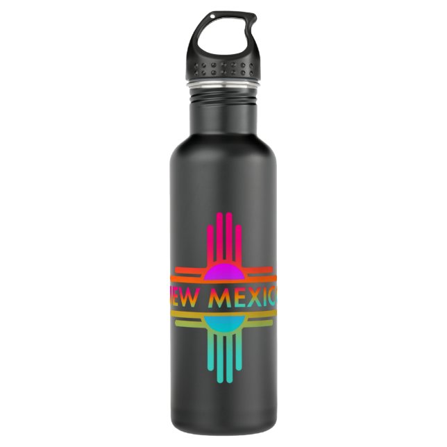 New Mexico State Zia Symbol Design  Stainless Steel Water Bottle (Front)