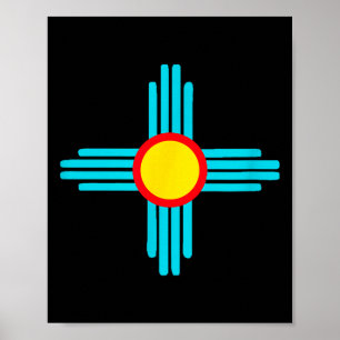 New Mexico State Zia Vintage Retro-modern Design Poster