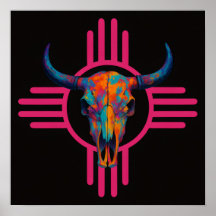 New Mexico Sun Skull Pink