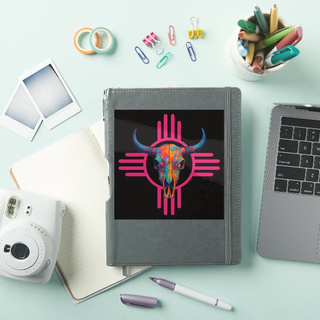New Mexico Sun Skull Pink  Sticker (iPad Cover)