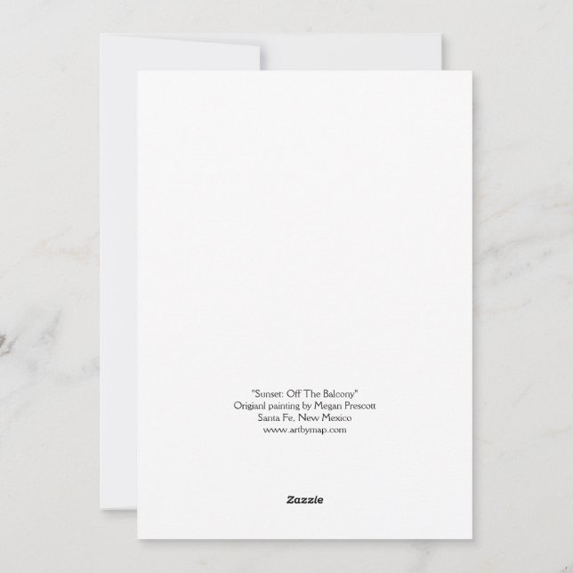 New Mexico Sunset: The Land of Enchantment Holiday Card (Back)
