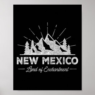 New Mexico T Shirt Vintage Nm Hiking Retro Tee Des Poster