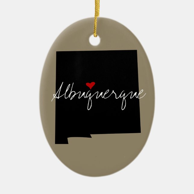 New Mexico Town Ceramic Ornament (Front)