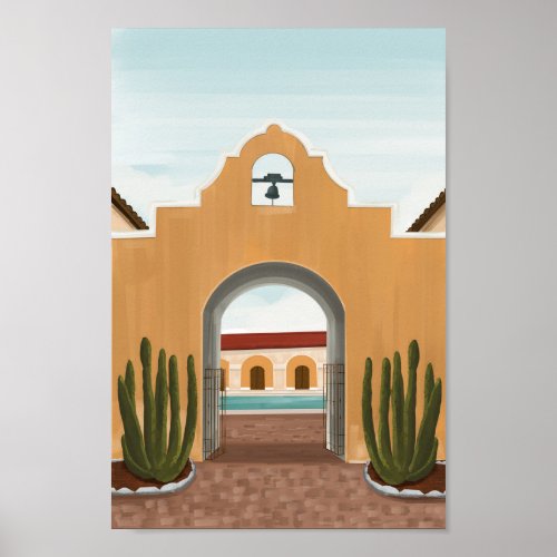 New Mexico travel poster hacienda