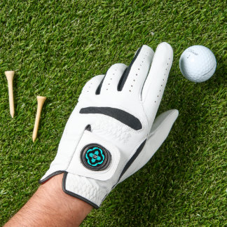 New Mexico Turquoise & Black Zia feather Golf Glove