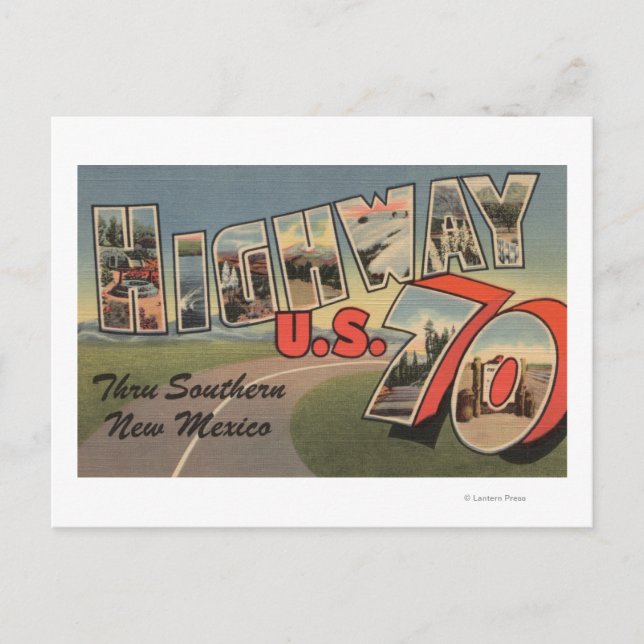 New Mexico - U.S. Highway 70 - Large Letter Postcard (Front)