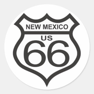 New Mexico US Route 66 Classic Round Sticker