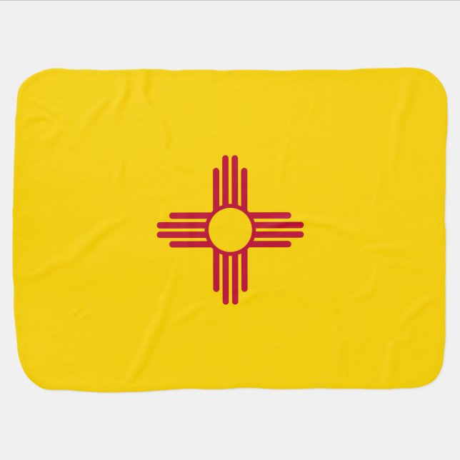 New Mexico (US State) Flag Baby Blanket (Horizontal)