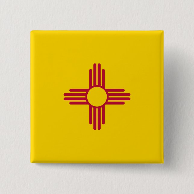 New Mexico (US State) Flag Button (Front)