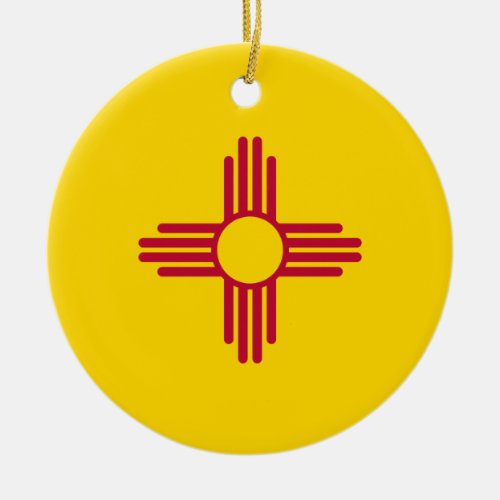 New Mexico US State Flag Ceramic Ornament