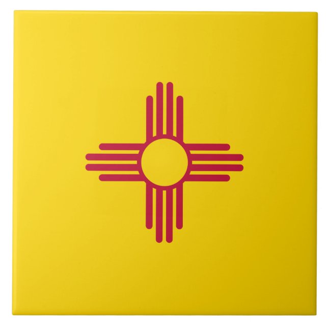 New Mexico (US State) Flag Ceramic Tile (Front)