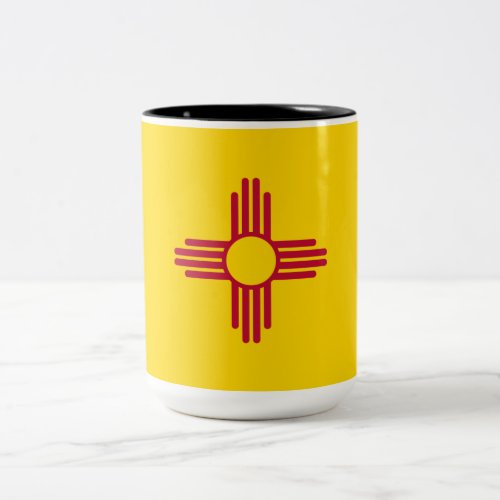 New Mexico US State Flag Two_Tone Coffee Mug