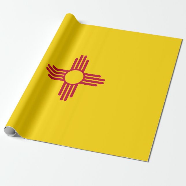 New Mexico (US State) Flag Wrapping Paper (Unrolled)