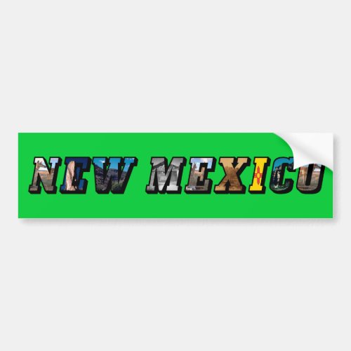 New Mexico USA Text Bumper Sticker